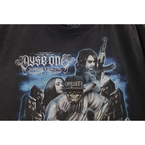 Vintage Y2K Streetwear Mens 2XL Distressed Skeleton Dice Hip Hop Rap T-Shirt - Picture 6 of 16